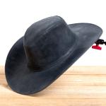 Chapéu Country Western em Couro Legítimo com Aba Larga e Copa Alta