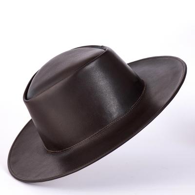 Chapéu Inglês em Couro Legítimo com Trancinha Removível