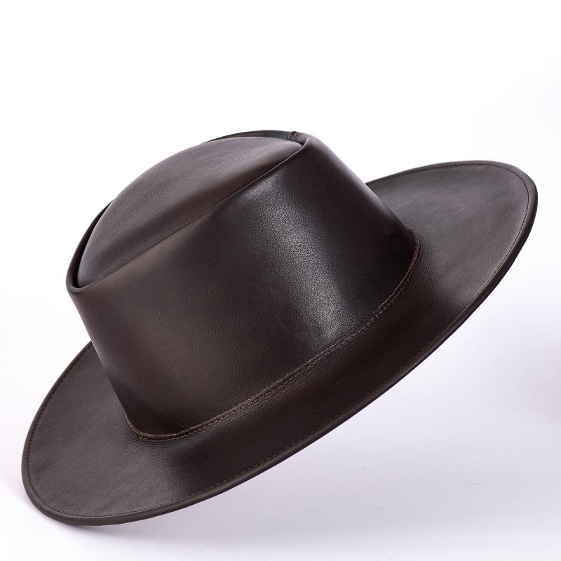Chapéu Inglês em Couro Legítimo com Trancinha Removível