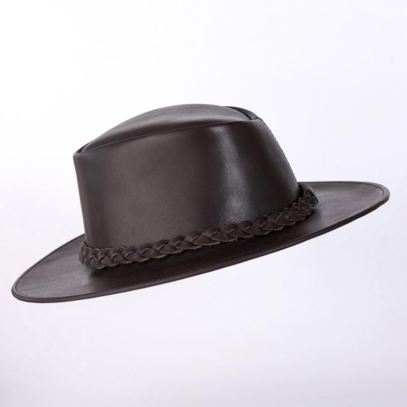 Chapéu Inglês em Couro Legítimo com Trancinha Removível