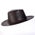 Chapéu Inglês em Couro Legítimo com Trancinha Removível