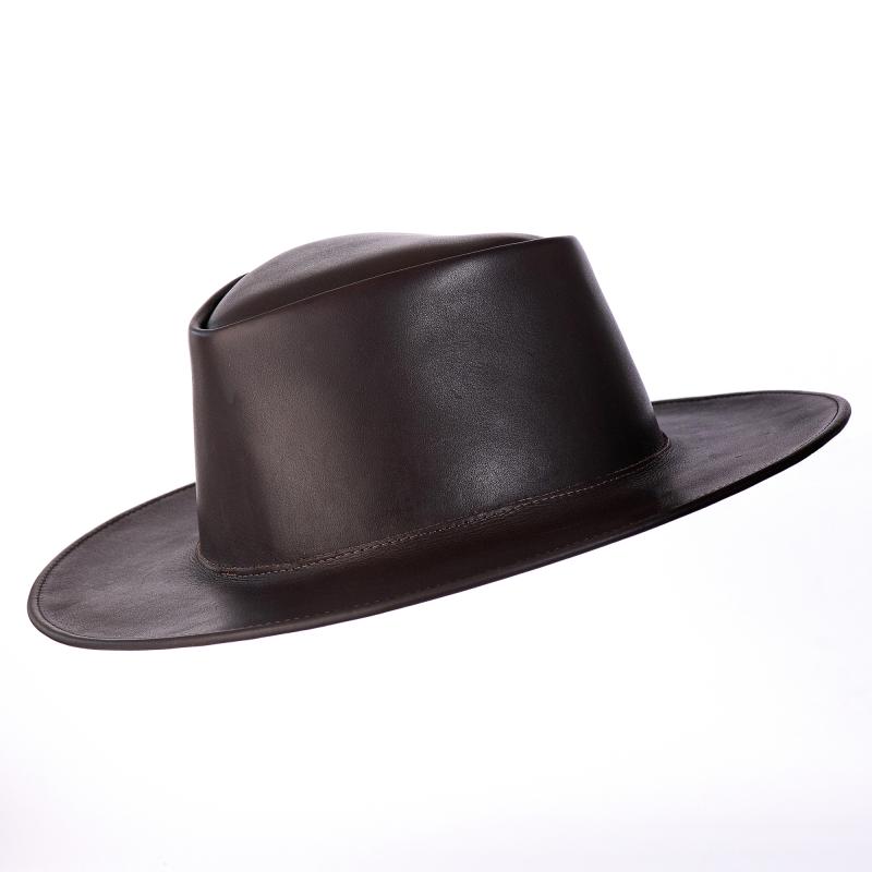 Chapéu Inglês em Couro Legítimo com Trancinha Removível