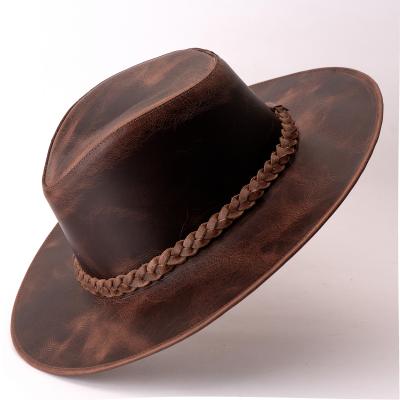 Chapéu Inglês em Couro Legítimo com Bandinhas Removíveis