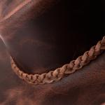 Chapéu Inglês em Couro Legítimo com Bandinhas Removíveis