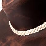 Chapéu Inglês em Couro Legítimo com Bandinhas Removíveis