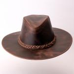 Chapéu Inglês em Couro Legítimo com Bandinhas Removíveis