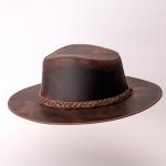 Chapéu Inglês em Couro Legítimo com Bandinhas Removíveis