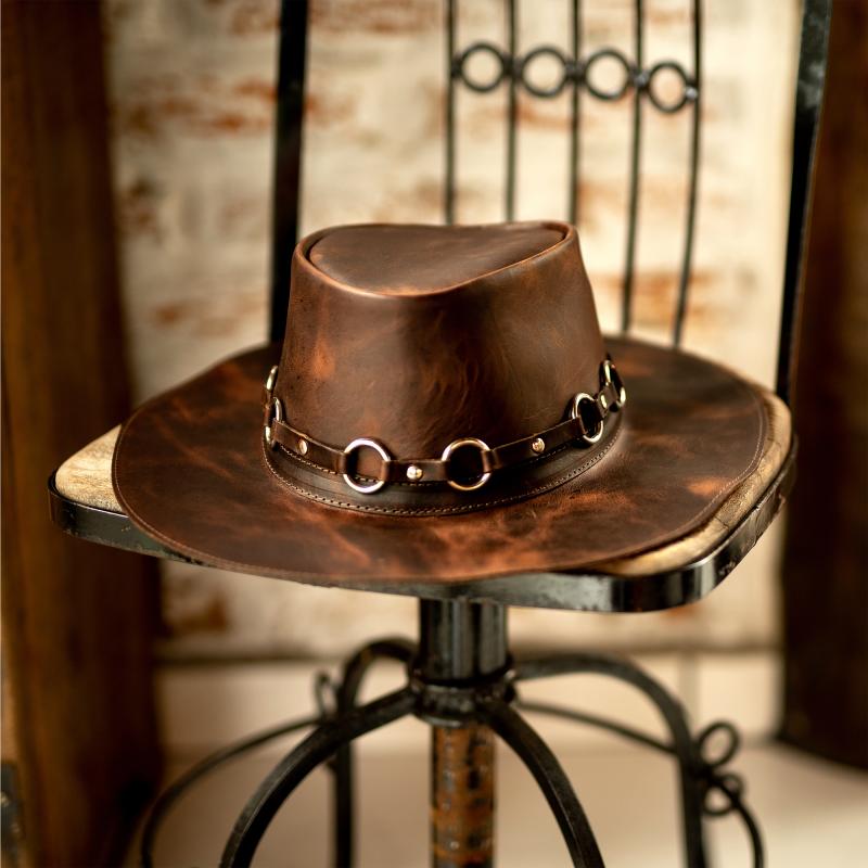 Chapéu Rock Outback em Couro Legítimo John Bonham Led Zeppelin