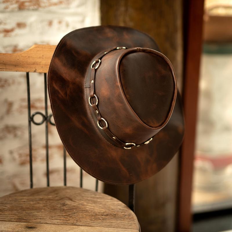 Chapéu Rock Outback em Couro Legítimo John Bonham Led Zeppelin