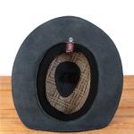 Chapéu Rock em Couro Legítimo Preto com Bandinha Trançada e Argolas