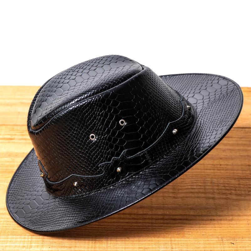 Chapéu Western em Couro Legítimo Anaconda Texano Aba Curta