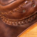 Chapéu Country em Couro Legítimo com Bandinha Trançada